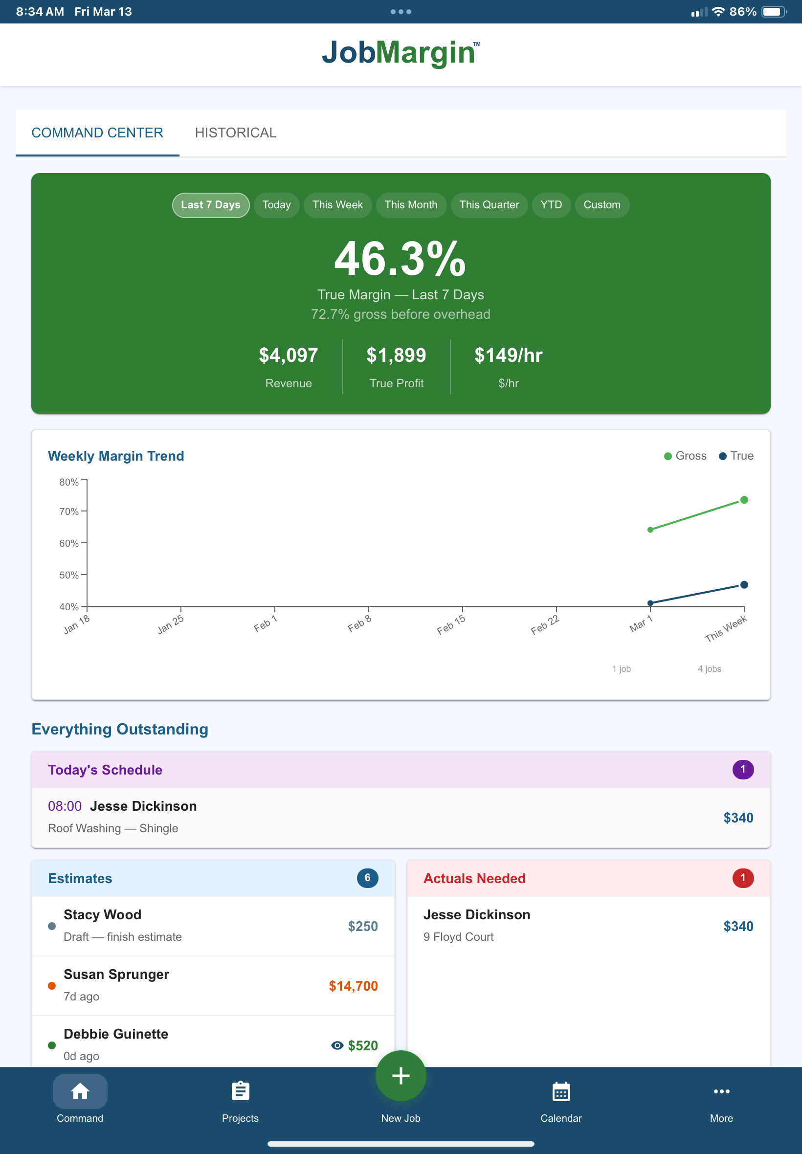 Dashboard command center